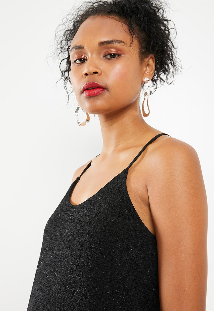 Jacqueline de Yong - Jenn sleevless glitter top - black