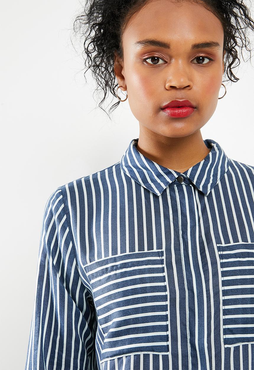 Jacqueline de Yong - Elaine striped shirt - blue