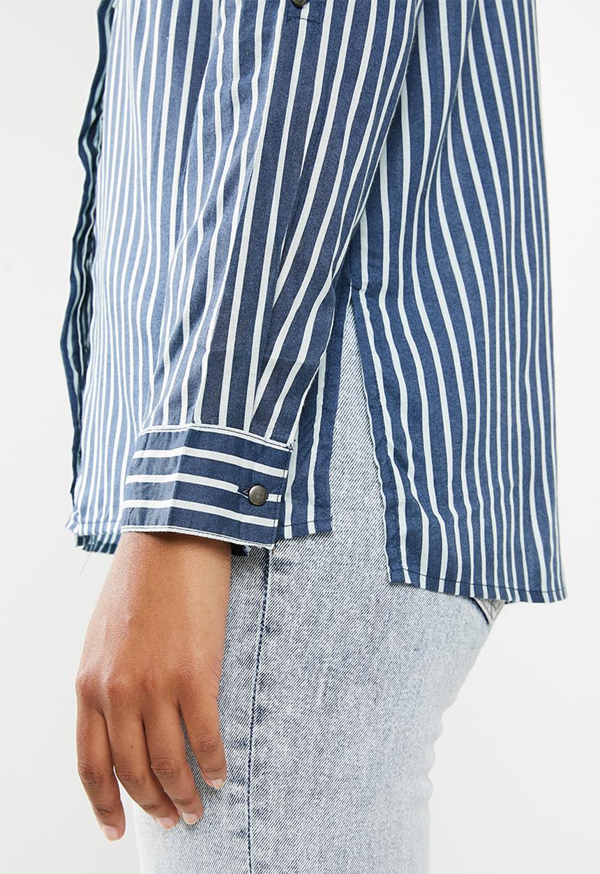 Jacqueline de Yong - Elaine striped shirt - blue