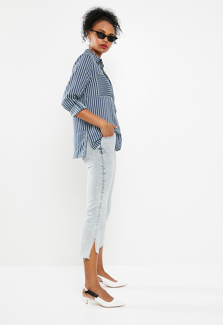 Jacqueline de Yong - Elaine striped shirt - blue