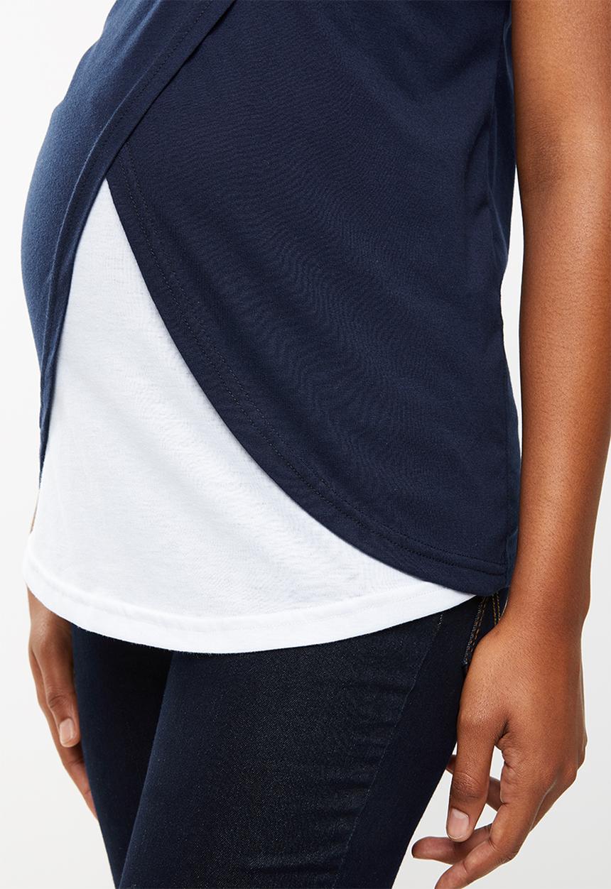 edit Maternity - Feeding T-shirt - navy