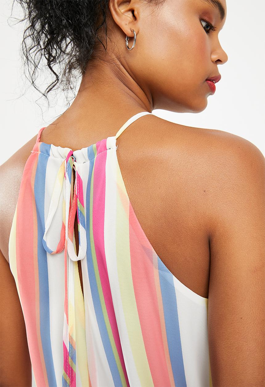 Superbalist - Stripe hi neck romper - multi stripe