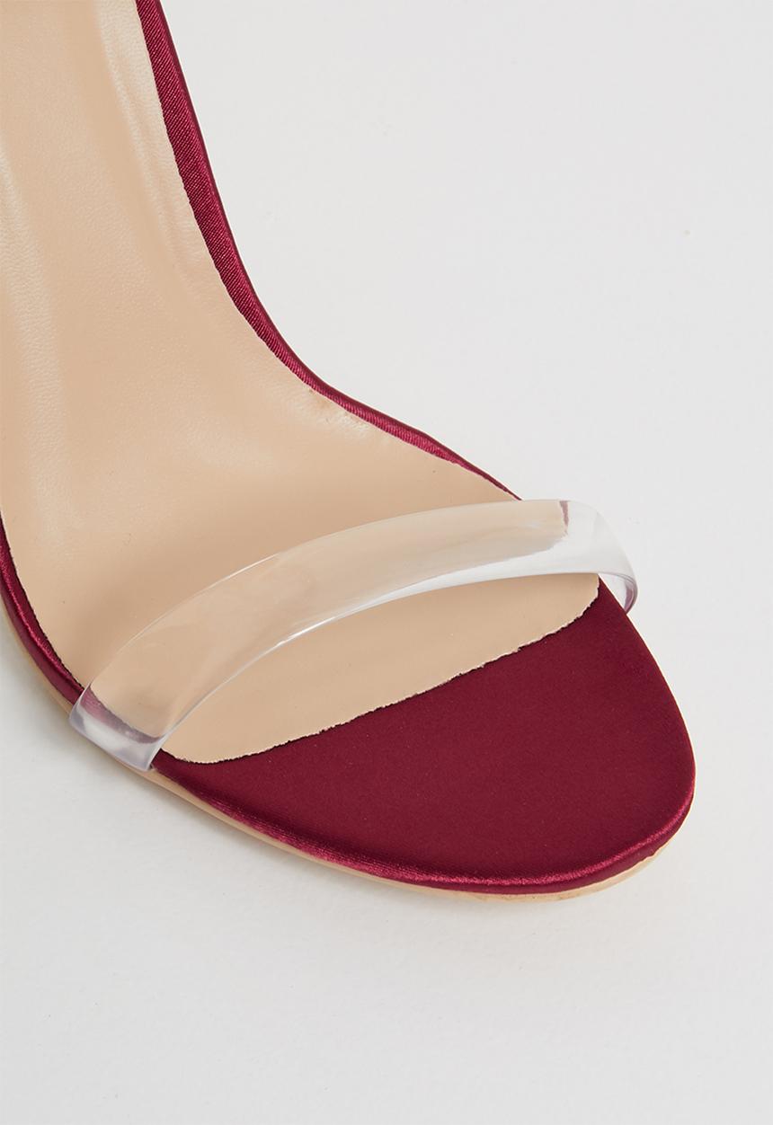 Footwork - Embellished ankle strap heels - burgundy