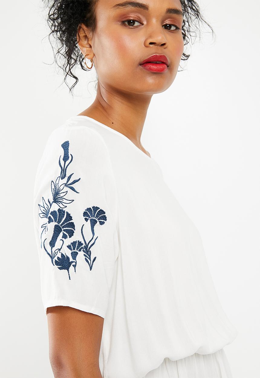 Jacqueline de Yong - Skild embroidered dress - white