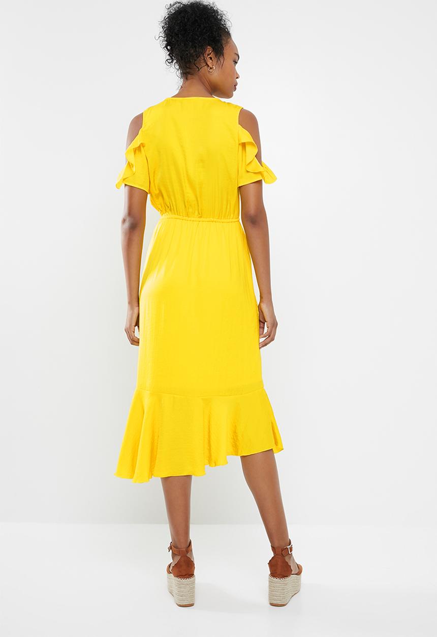 ONLY - Mira frill maxi dress - yellow