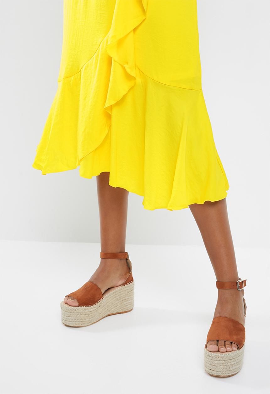 ONLY - Mira frill maxi dress - yellow