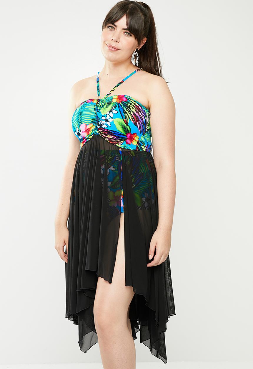 Plus-Fab - Swim dress - blue