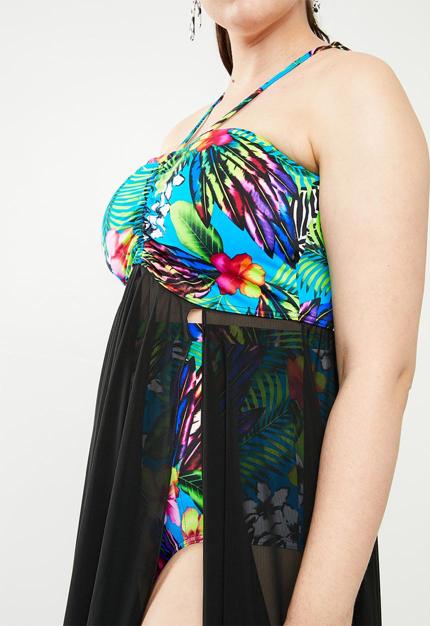 Plus-Fab - Swim dress - blue
