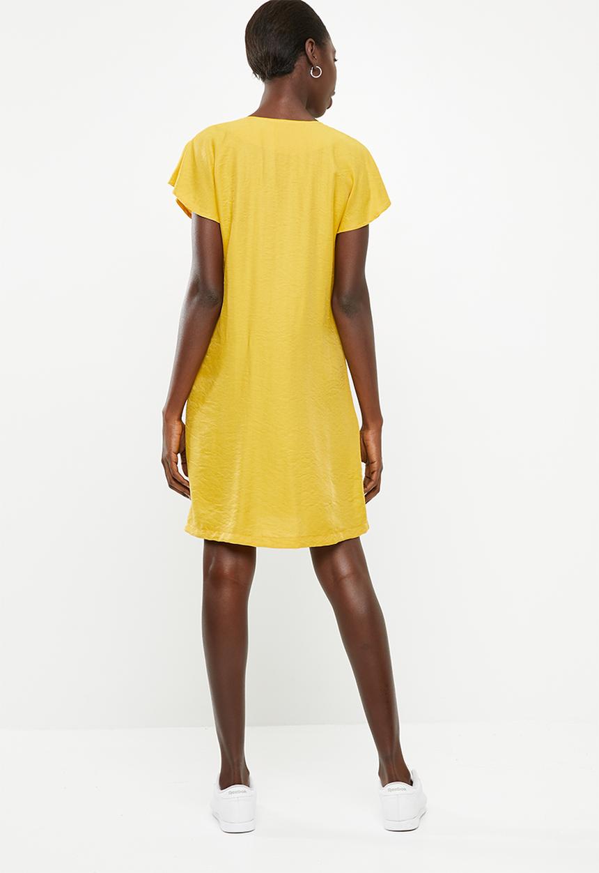 Superbalist - Zip detail shift dress - yellow