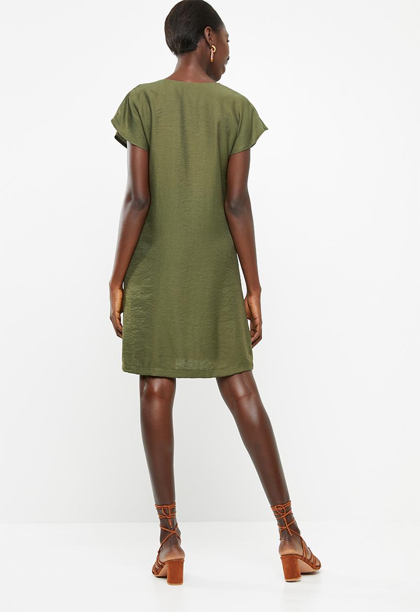 Superbalist - Zip detail shift dress - khaki green