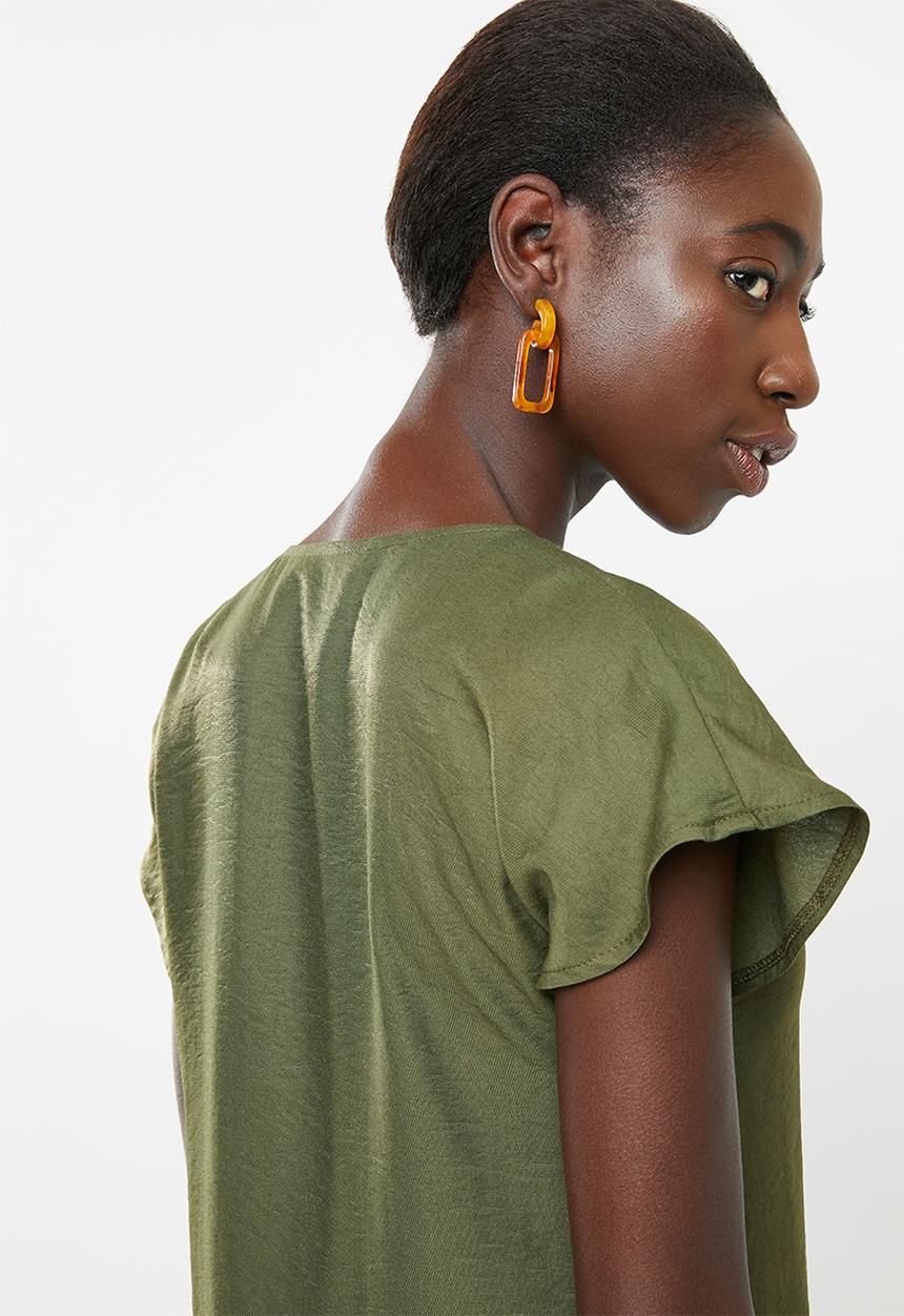 Superbalist - Zip detail shift dress - khaki green