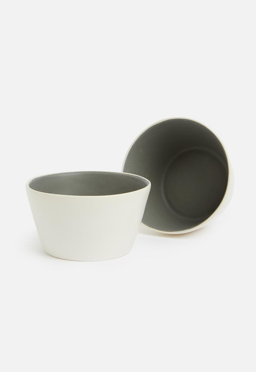 Urchin Art - Heath snack bowl set of 2 - matte charcoal