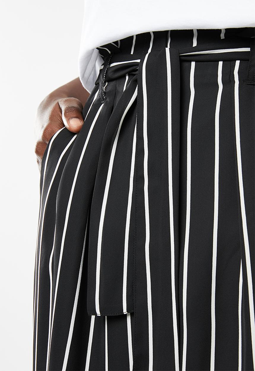 Superbalist - Wide leg pant - black and white stripe