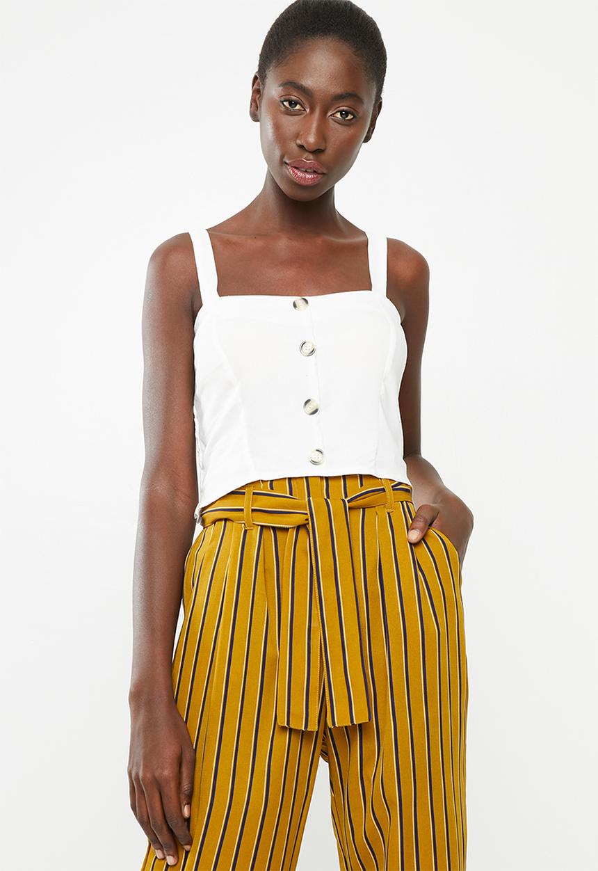 Superbalist - Button through cami top - white