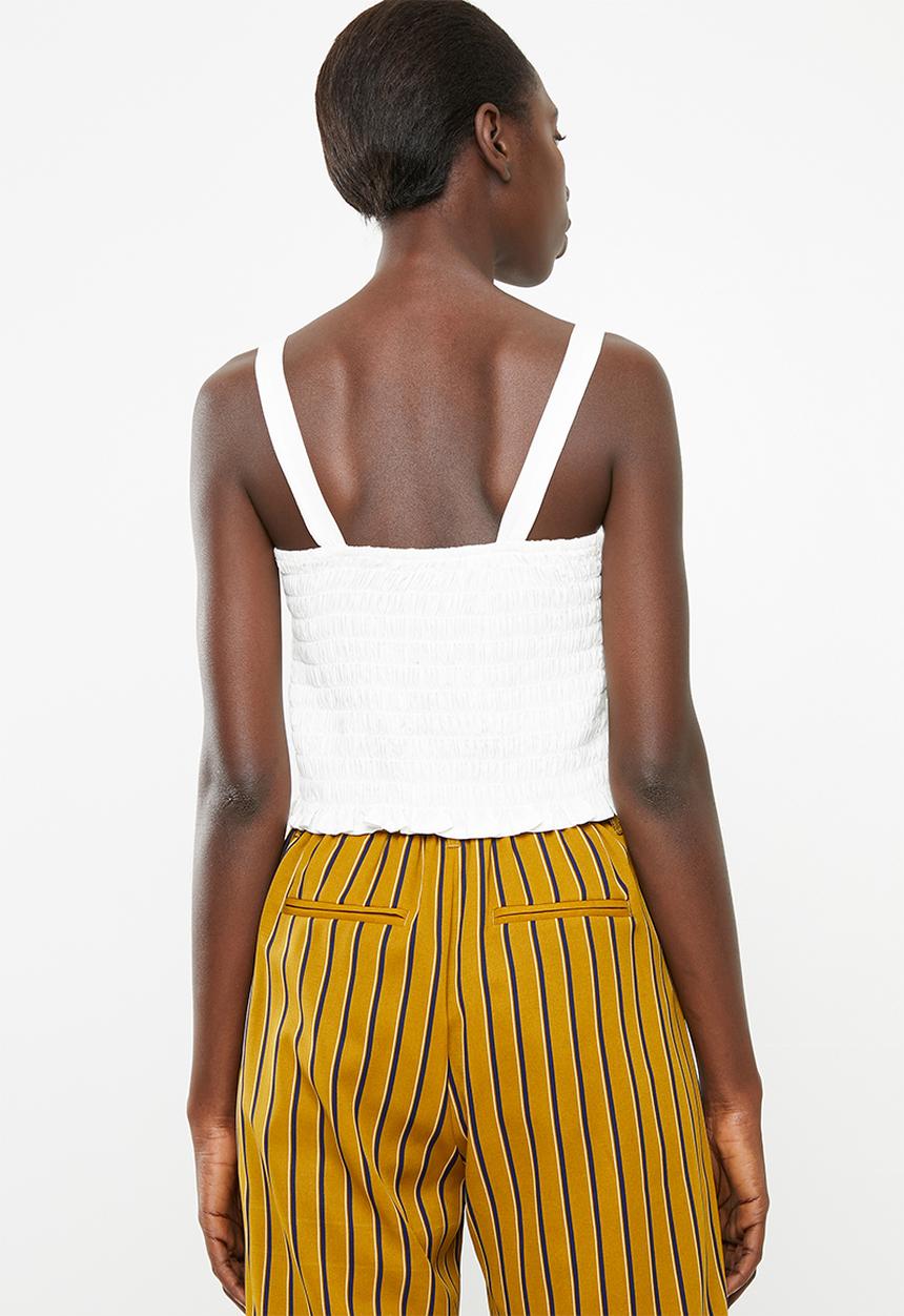 Superbalist - Button through cami top - white