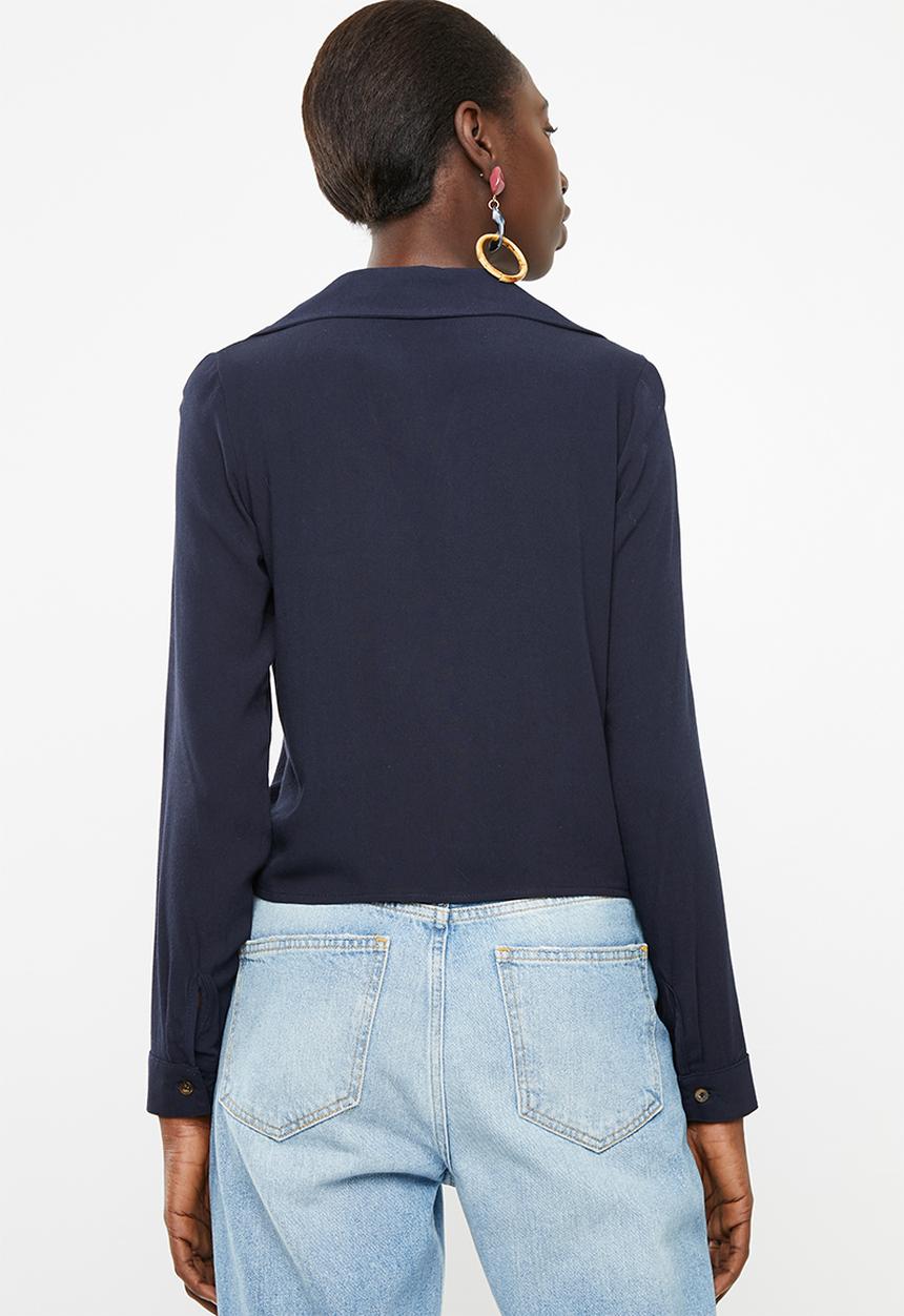 Superbalist - Tie front shirt - navy