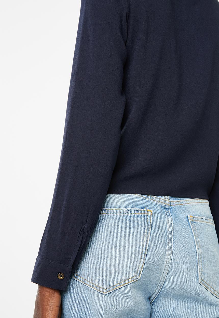 Superbalist - Tie front shirt - navy