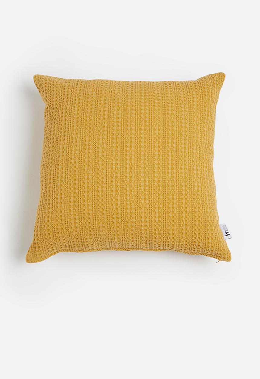 Sixth Floor - Waffle cushion cover - mustard