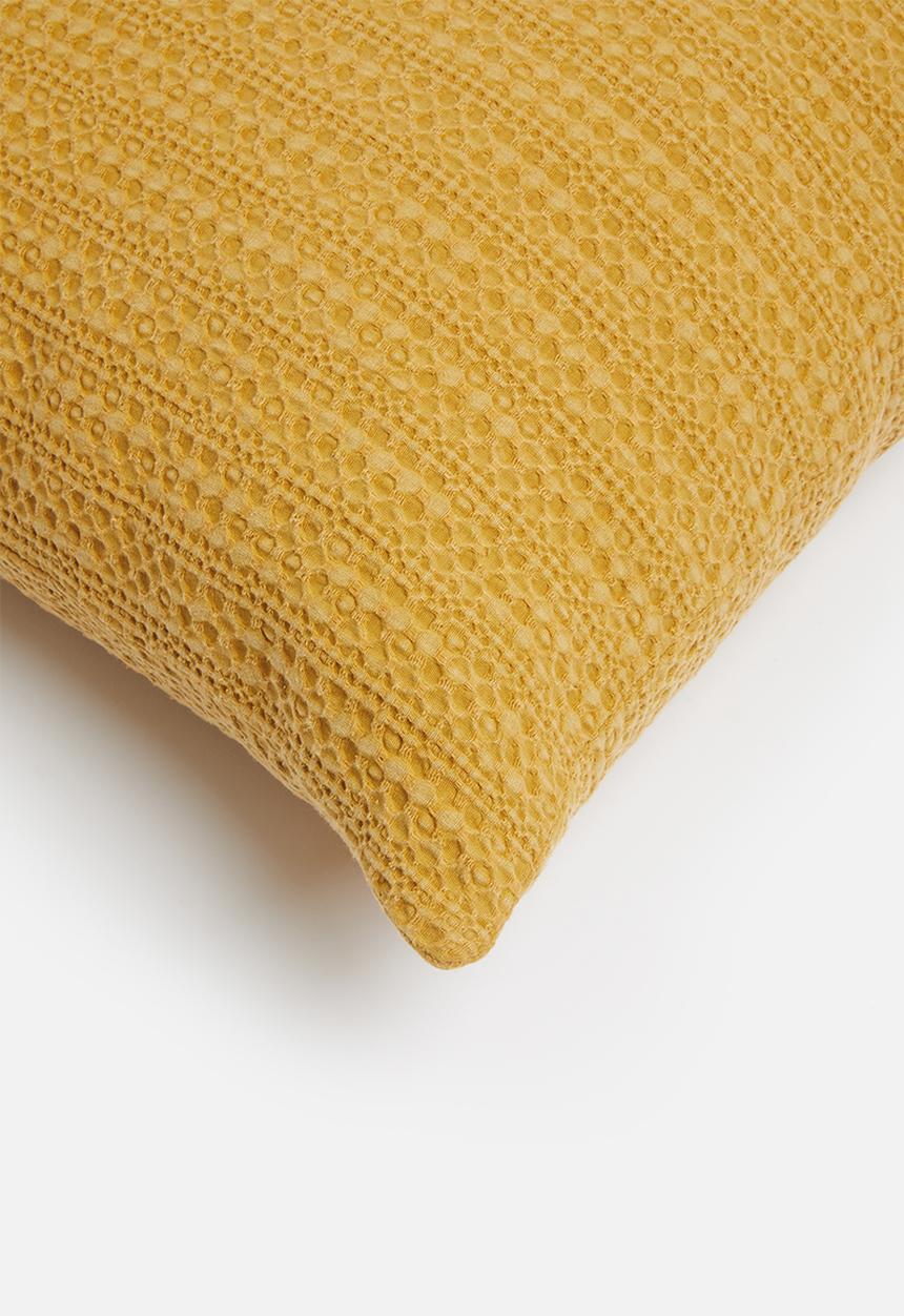 Sixth Floor - Waffle cushion cover - mustard