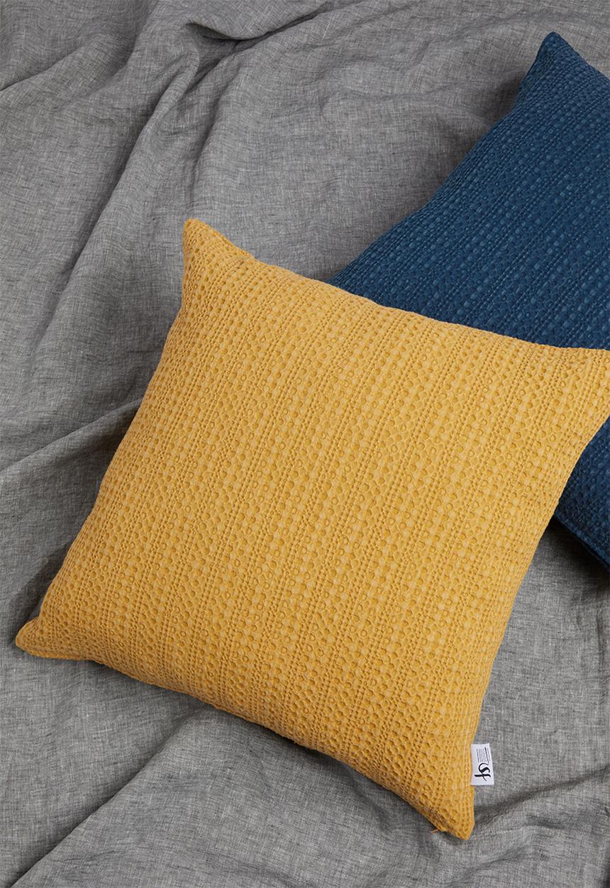 Sixth Floor - Waffle cushion cover - mustard