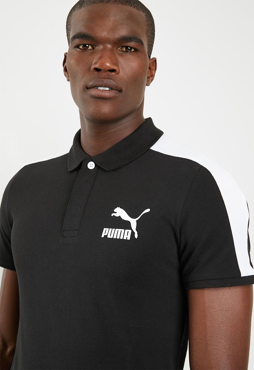 PUMA - Classics T7 polo slim cotton - black & white 