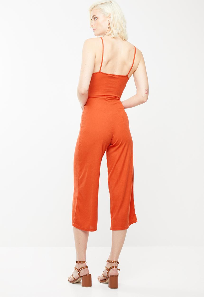 Missguided - Rib culotte jumpsuit - orange