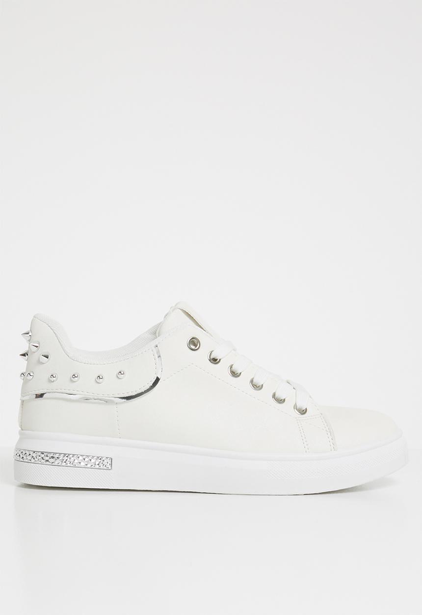 Miss Black - Lele lace up sneakers - white