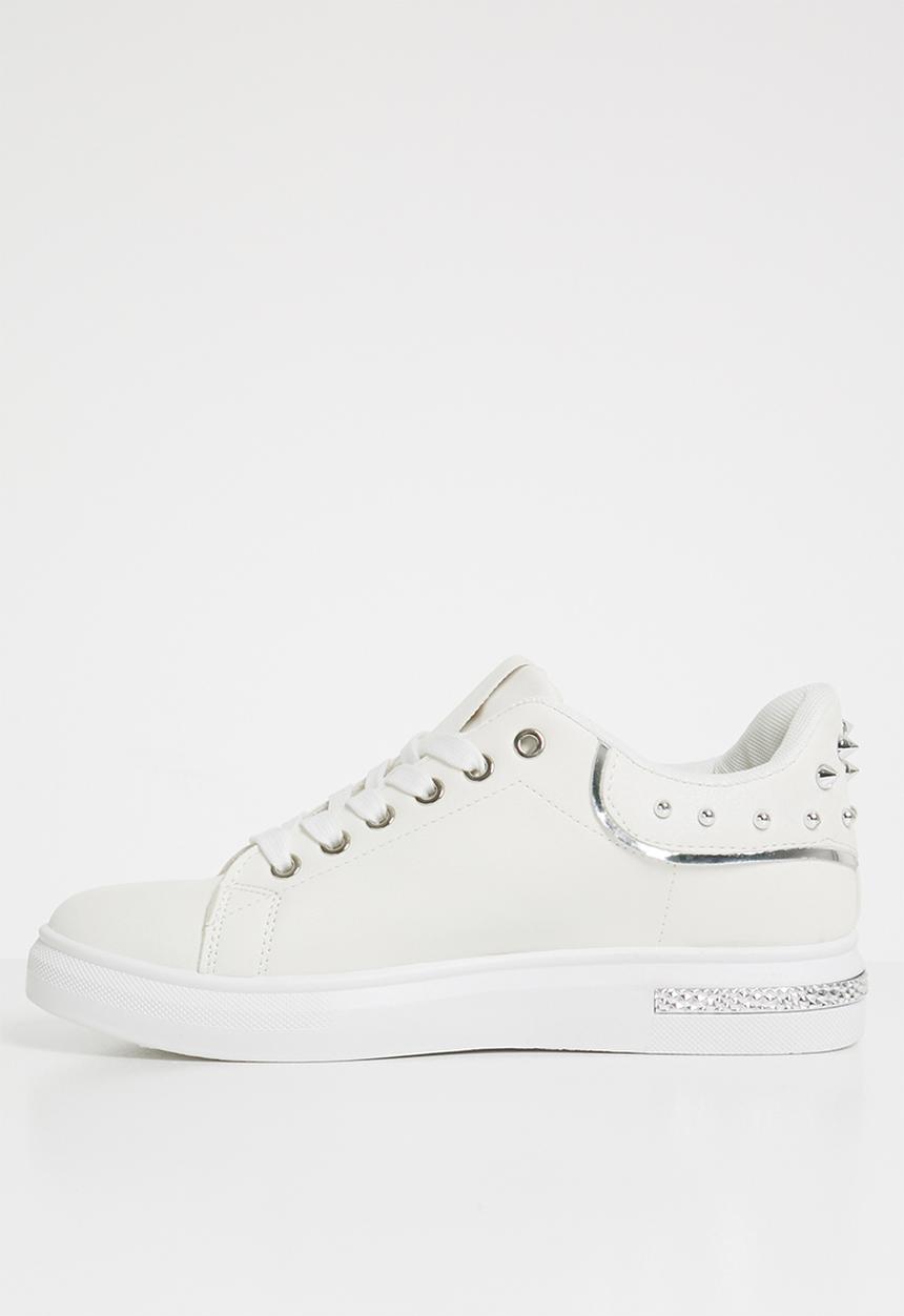 Miss Black - Lele lace up sneakers - white