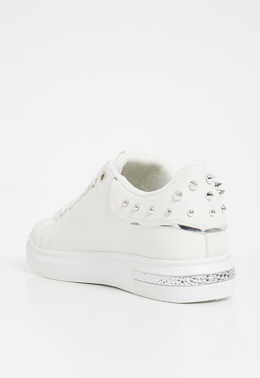 Miss Black - Lele lace up sneakers - white