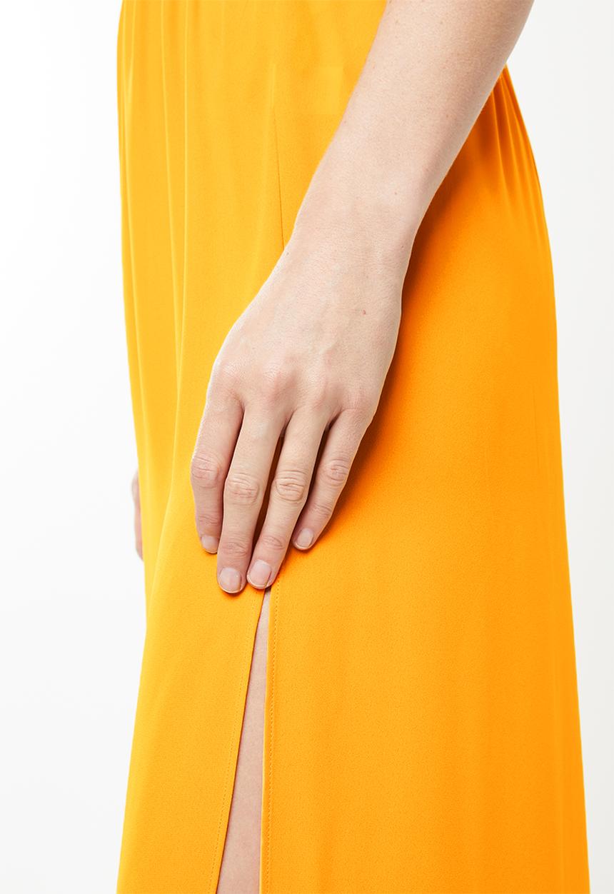 Missguided - Double split side maxi skirt - yellow