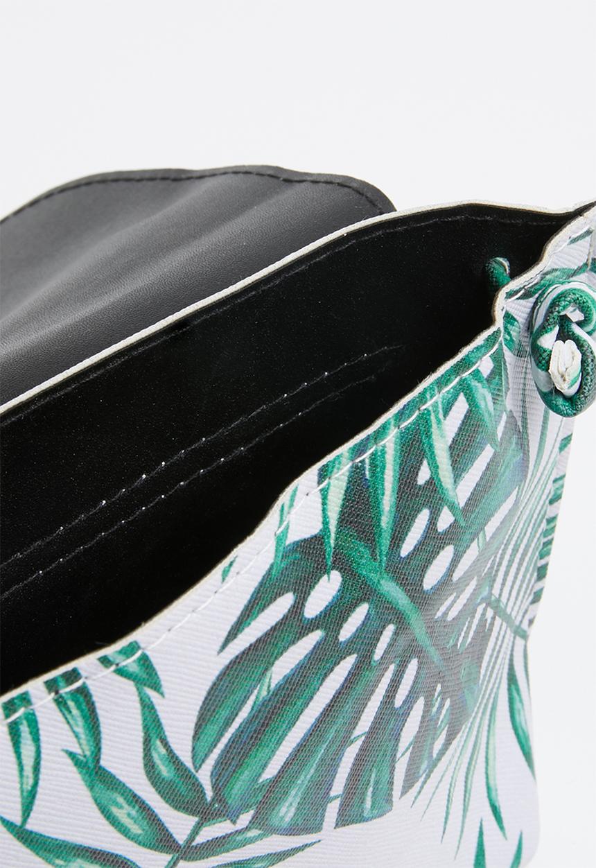 Pop Candy - Printed sling bag - green & white