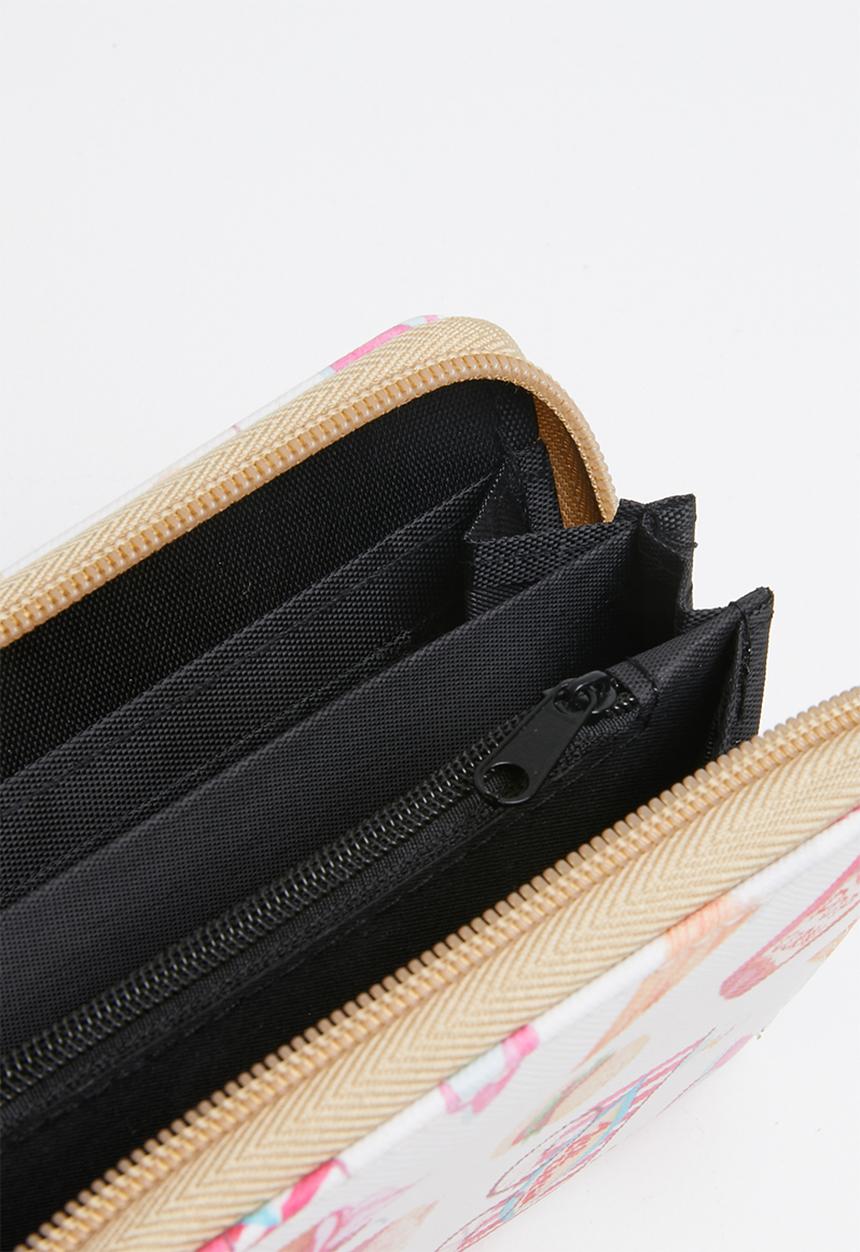 Pop Candy - Printed purse - cream & pink 