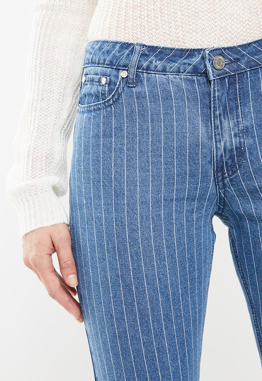 Missguided - Lust low rise pinstripe boyfriend jean - blue