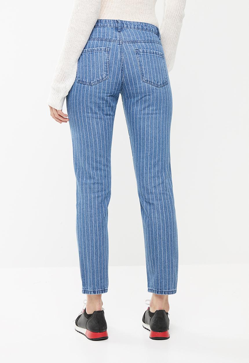 Missguided - Lust low rise pinstripe boyfriend jean - blue
