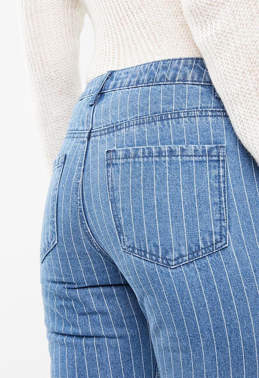Missguided - Lust low rise pinstripe boyfriend jean - blue