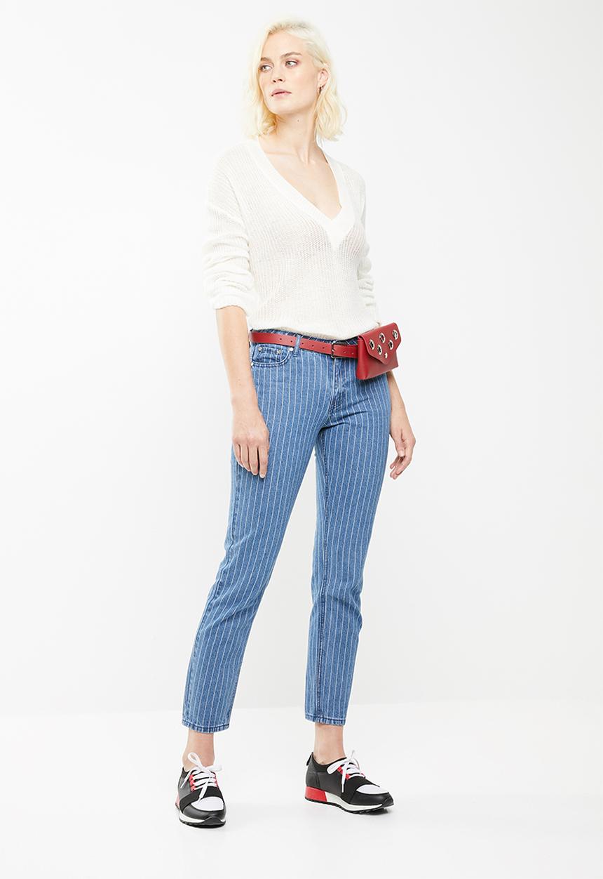 Missguided - Lust low rise pinstripe boyfriend jean - blue