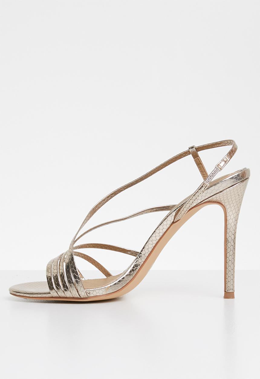 Missguided - Asymmetric multi strap heel sandal - gold