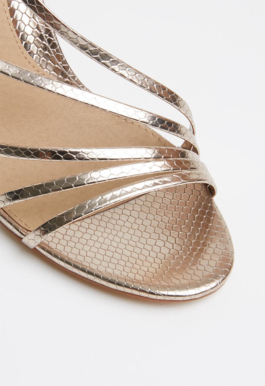 Missguided - Asymmetric multi strap heel sandal - gold