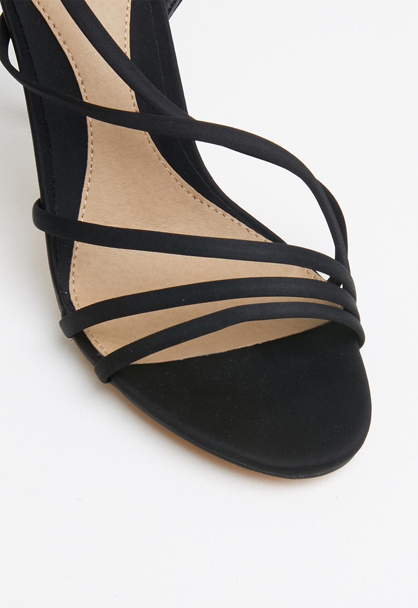 Missguided - Asymmetric multi strap heel sandal - black