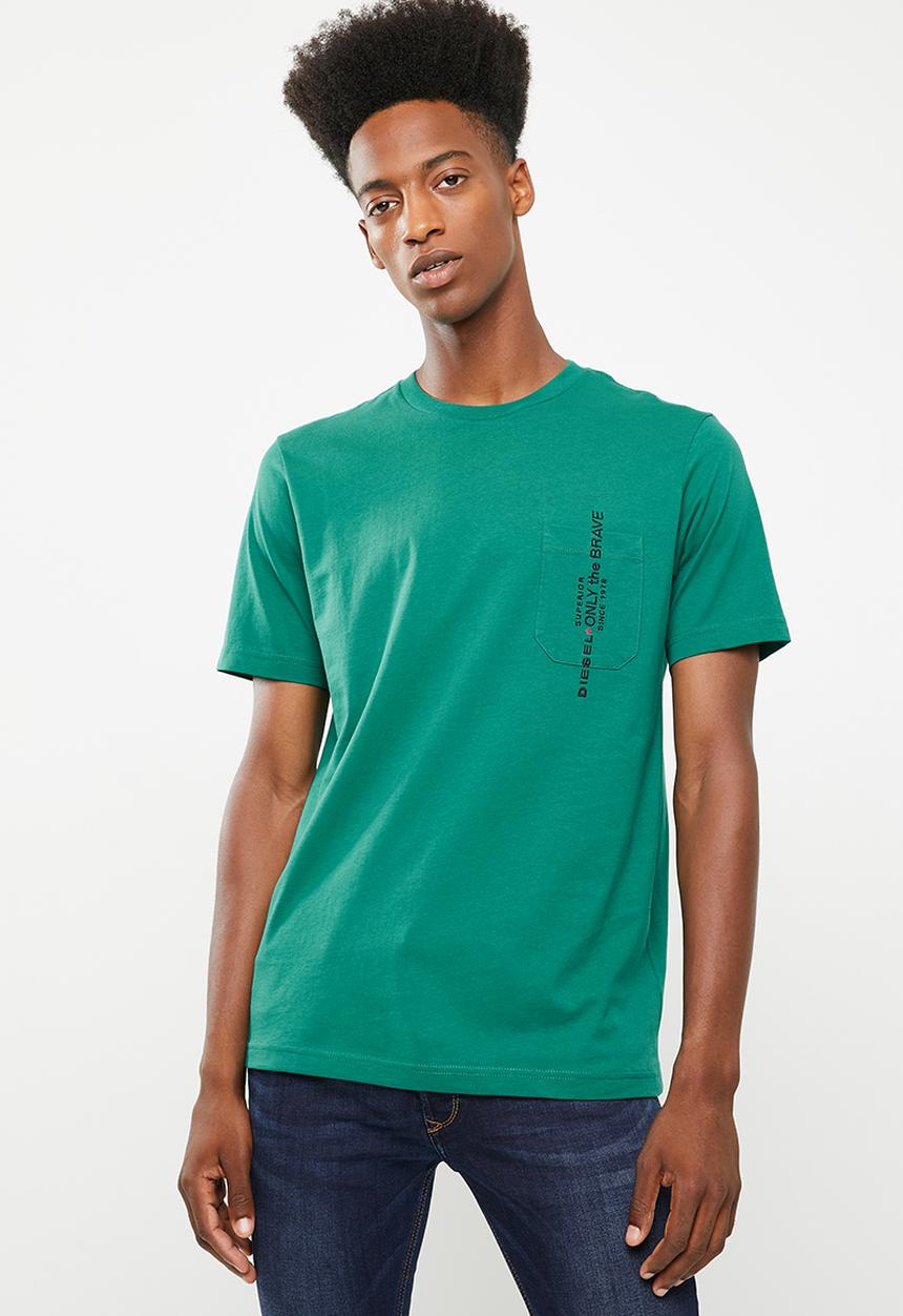 Diesel  - T-just pocket crew short sleeve T-shirt - green