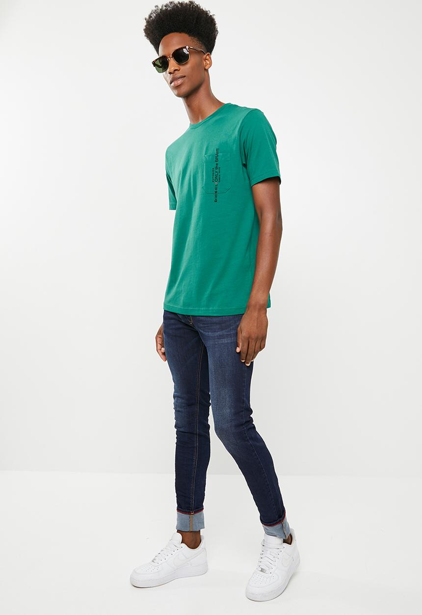 Diesel  - T-just pocket crew short sleeve T-shirt - green