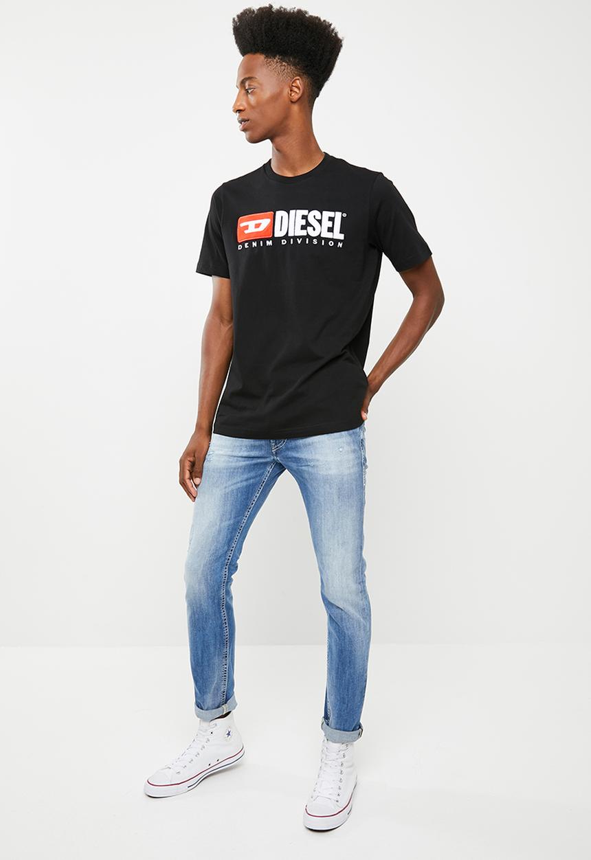 Diesel  - T-Just division crew short sleeve T-shirt - black