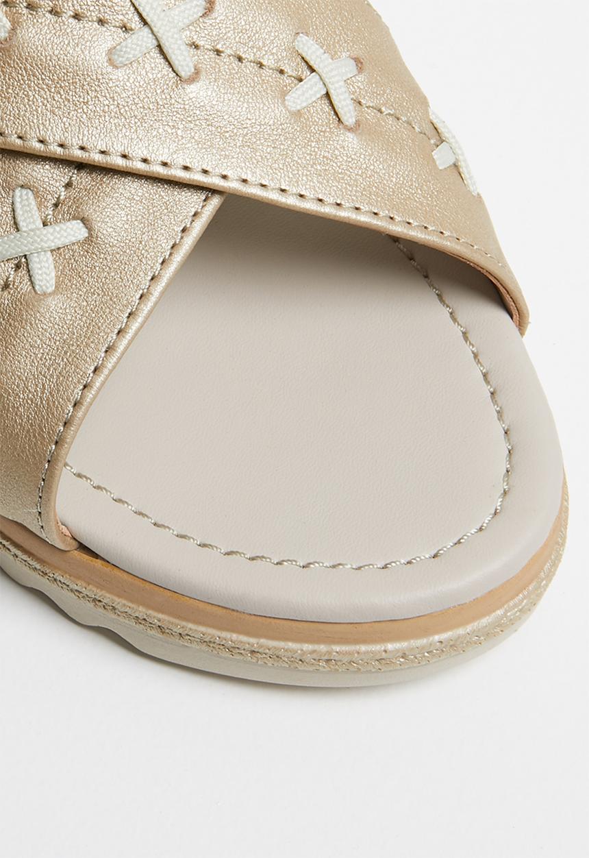 Phelan - Slingback leather wedge - tan