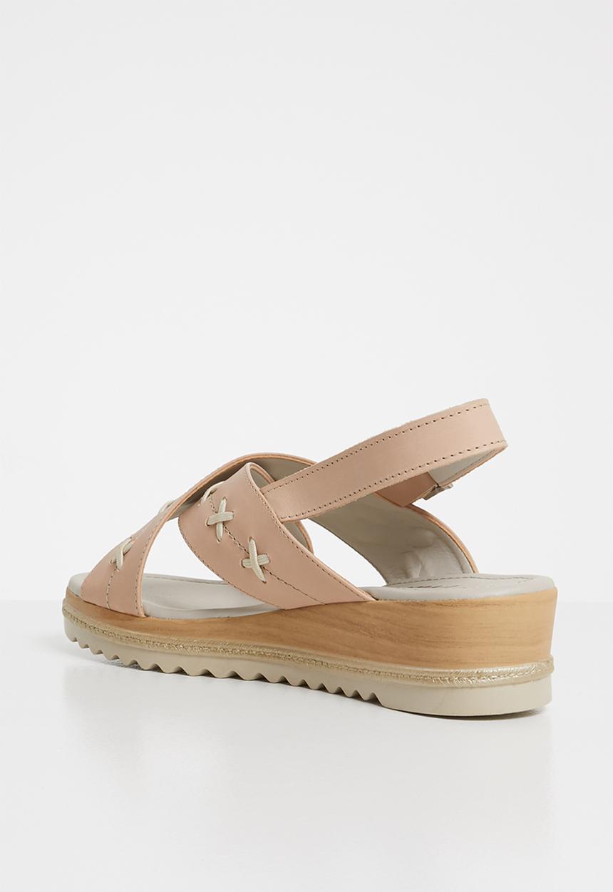Phelan - Slingback leather wedge - neutral