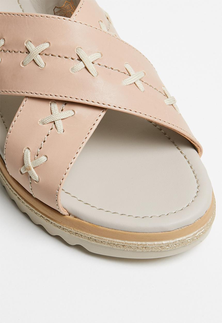 Phelan - Slingback leather wedge - neutral