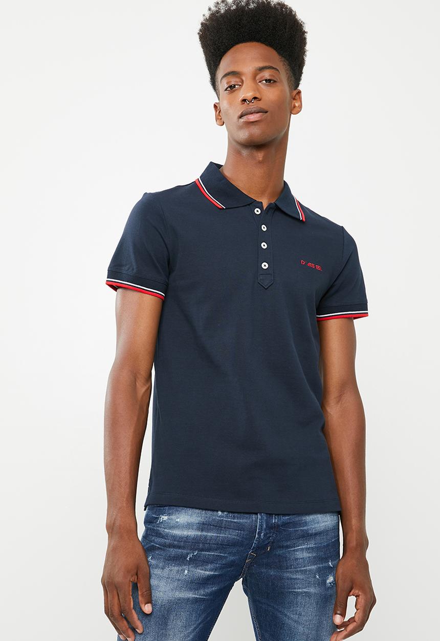 Diesel  - T-Randy broken short sleeve polo - navy