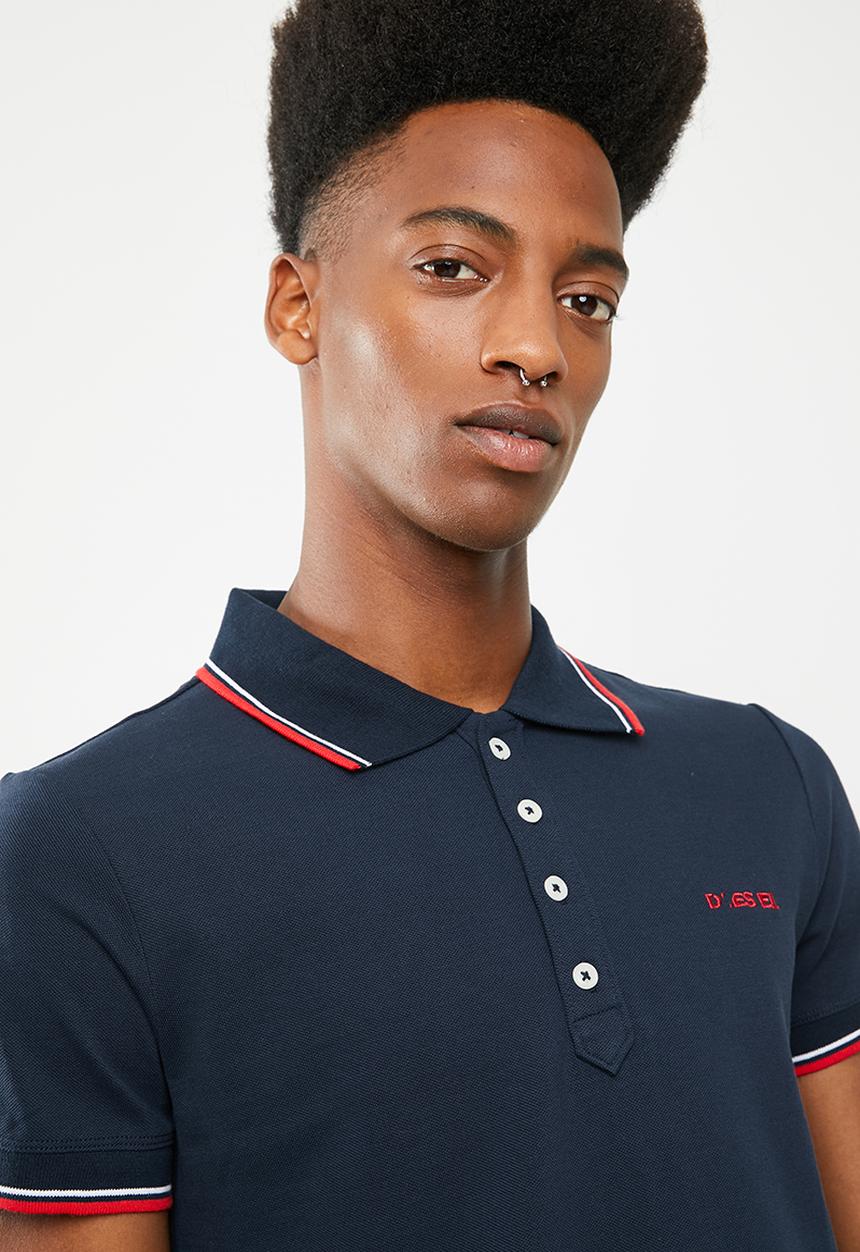 Diesel  - T-Randy broken short sleeve polo - navy