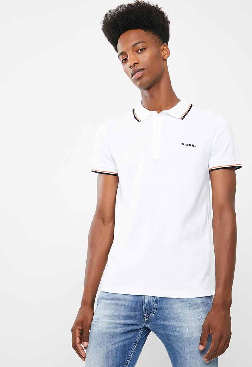 Diesel  - T-Randy broken short sleeve polo - white