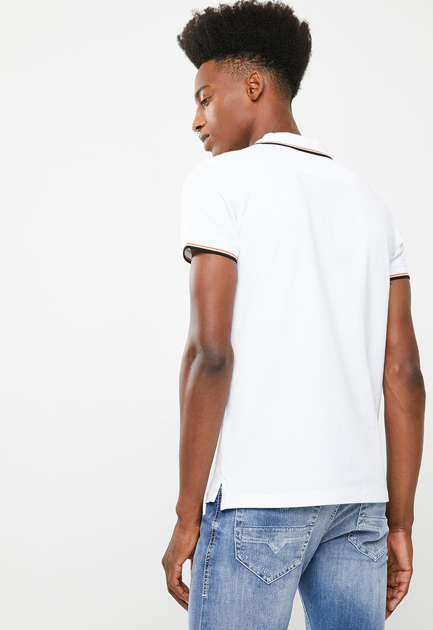 Diesel  - T-Randy broken short sleeve polo - white