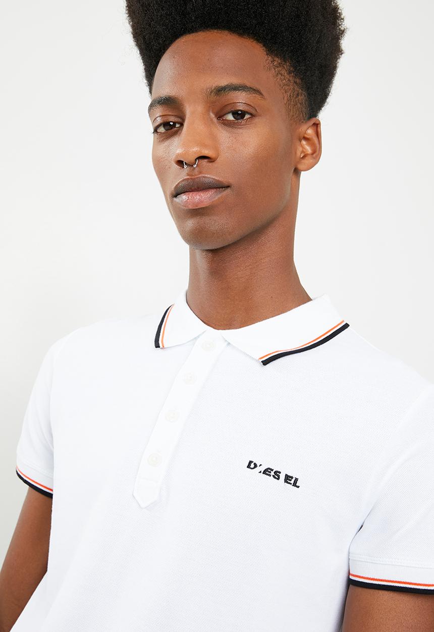 Diesel  - T-Randy broken short sleeve polo - white